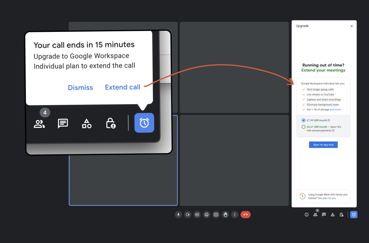 In-call upgrading image