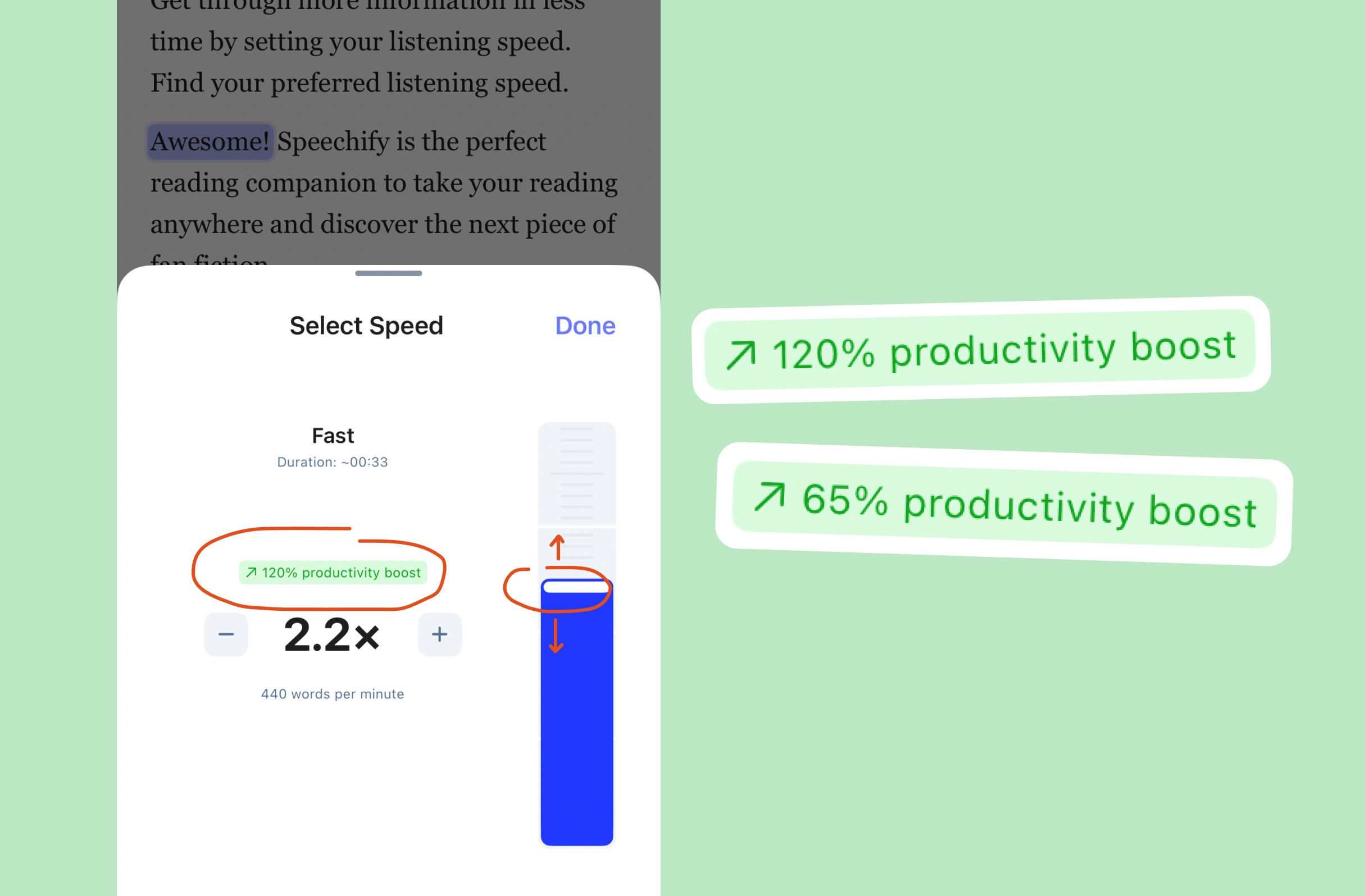 Speed = productivity boost